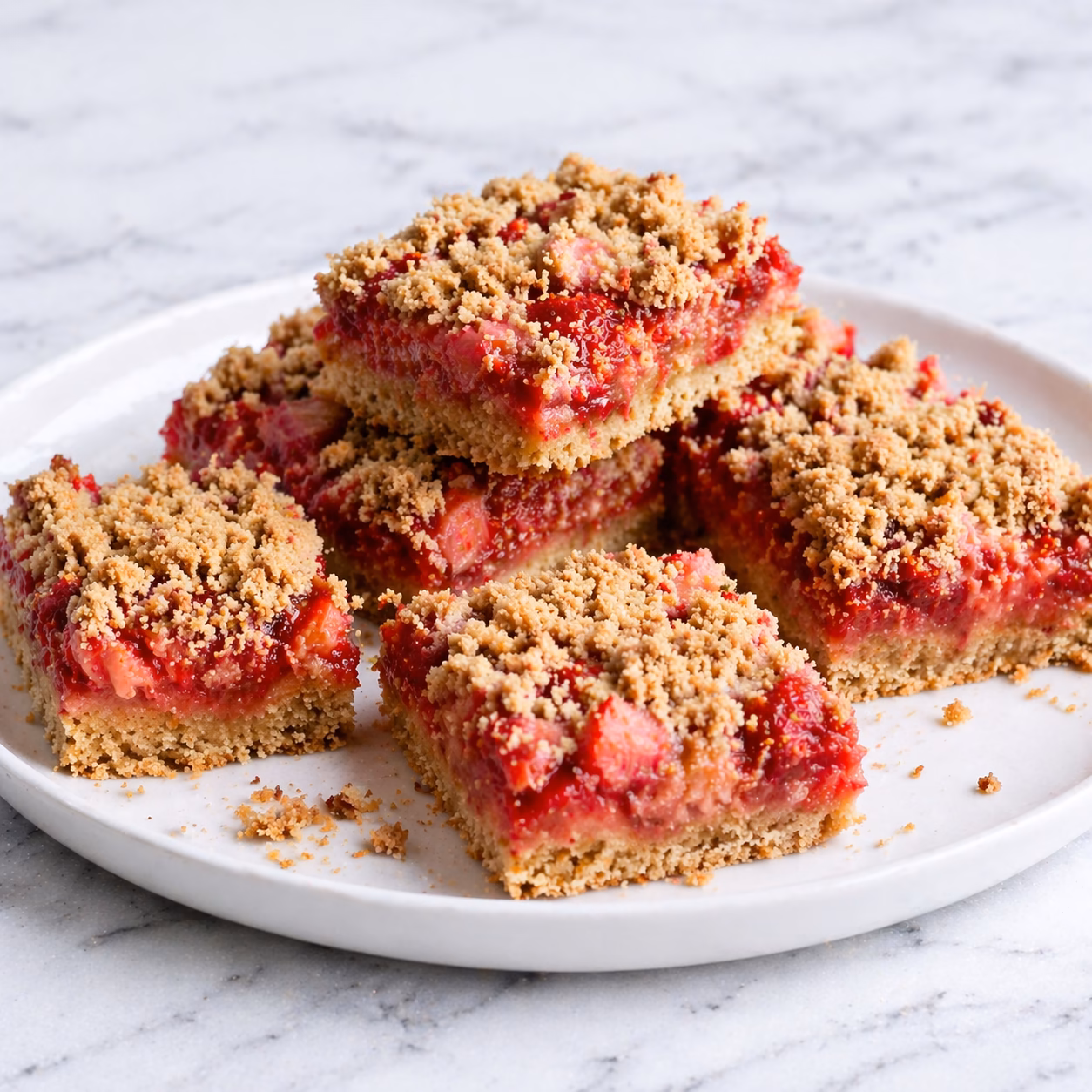 Strawberry Rhubarb Crumb Bars