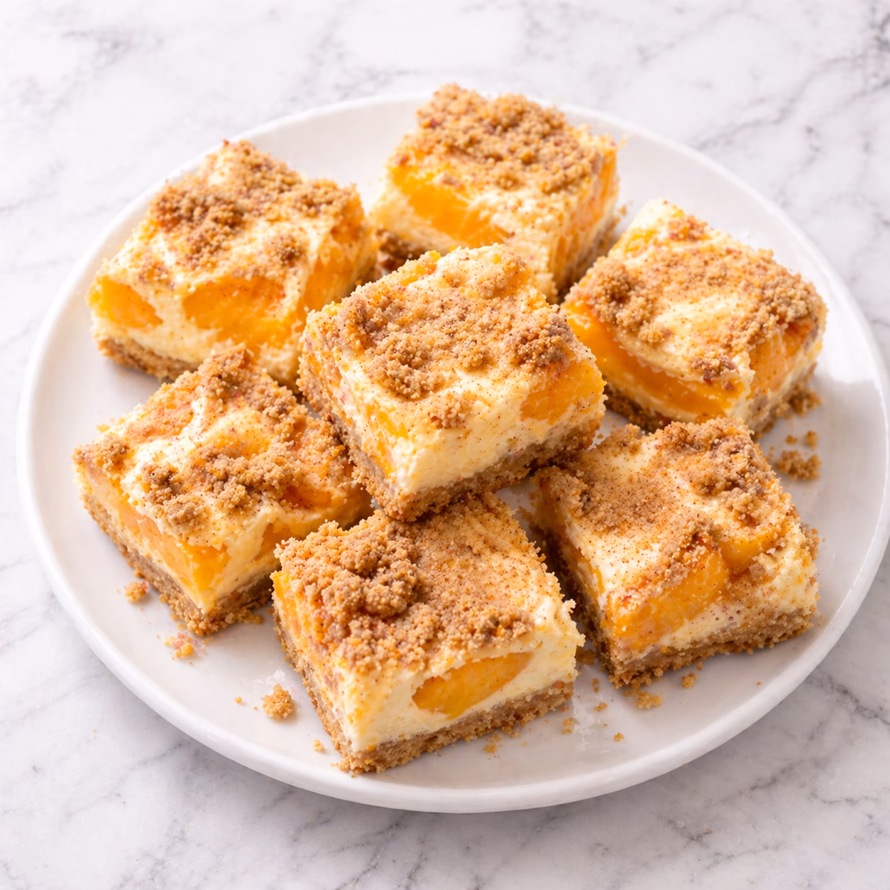 Peach Cobbler Cheesecake Bars