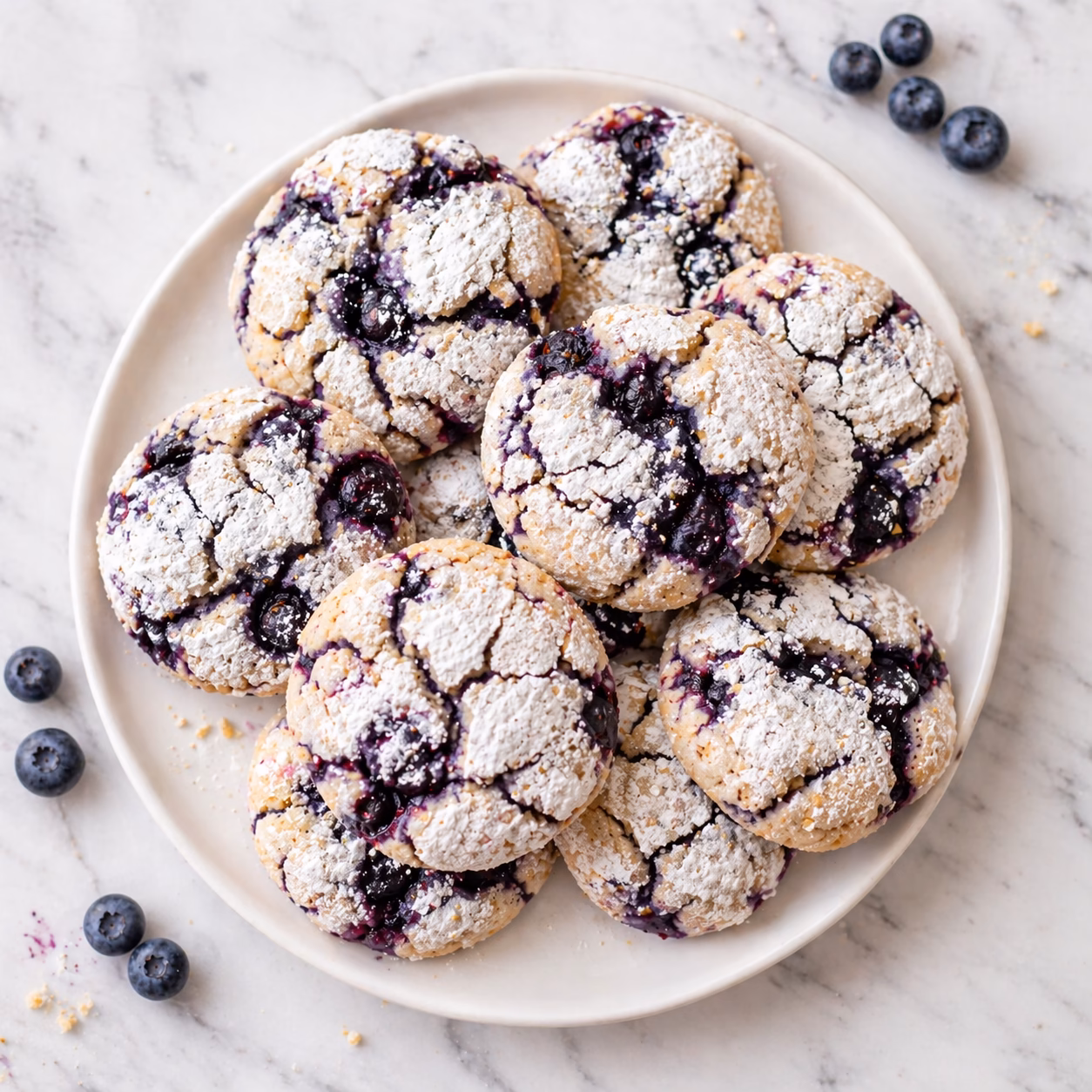 Blueberry Crinkle Cookies