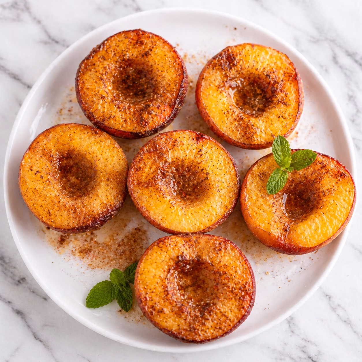 Cinnamon Sugar Baked Peaches