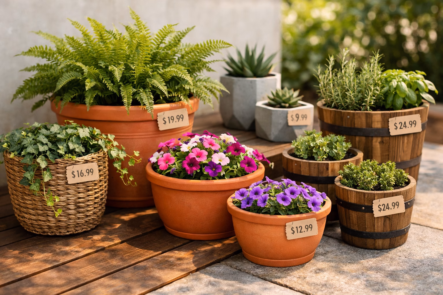 budget friendly outdoor planters from Amazon