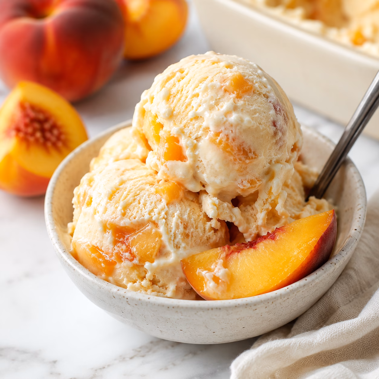peach ice cream