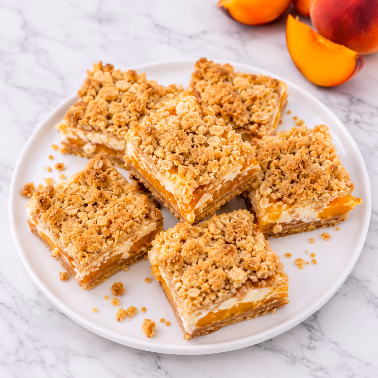 Peaches and Cream Crumble Bars