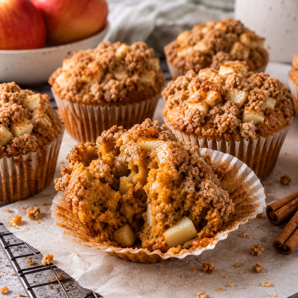 Apple Pumpkin Streusel Muffins
