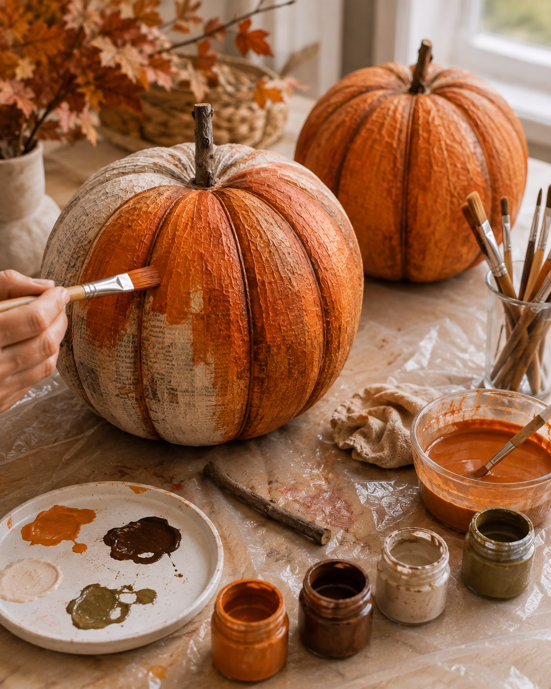 Paper Mache Pumpkins,How to Make Paper Mache Pumpkins