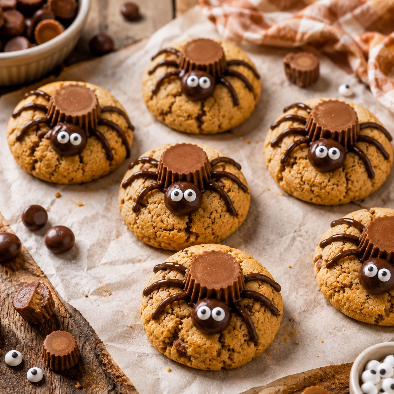 Peanut Butter Spider Cookies