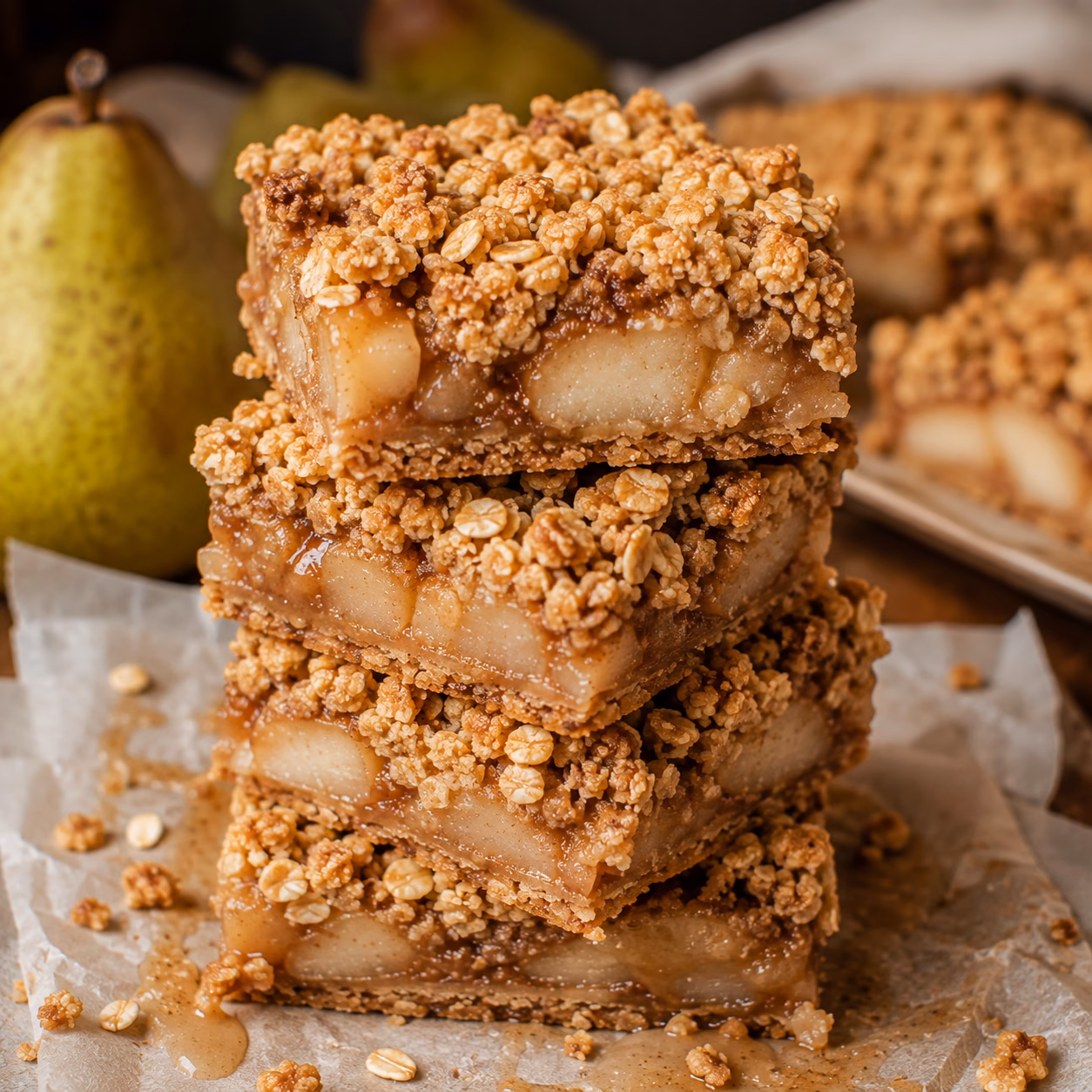 Pear Crumble Bars,bars