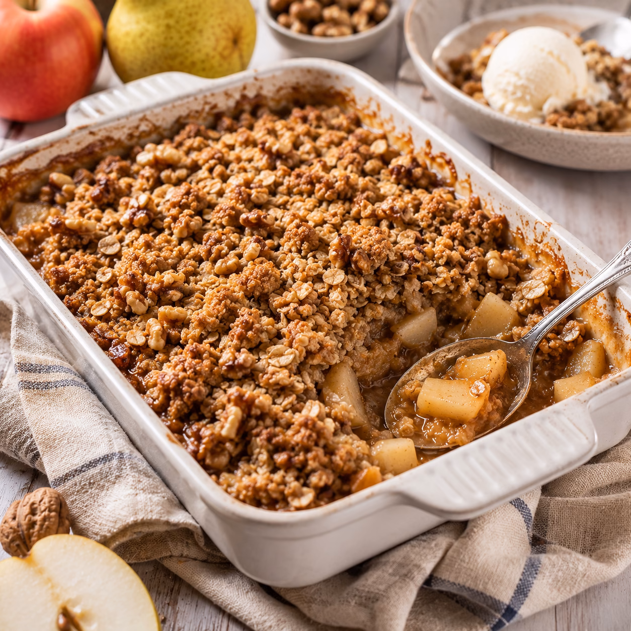 Pear Apple Crisp,Walnut Pear Apple Crisp
