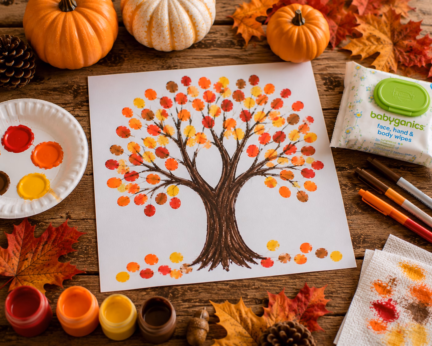 Fingerprint Fall Tree Craft,fall tree craft