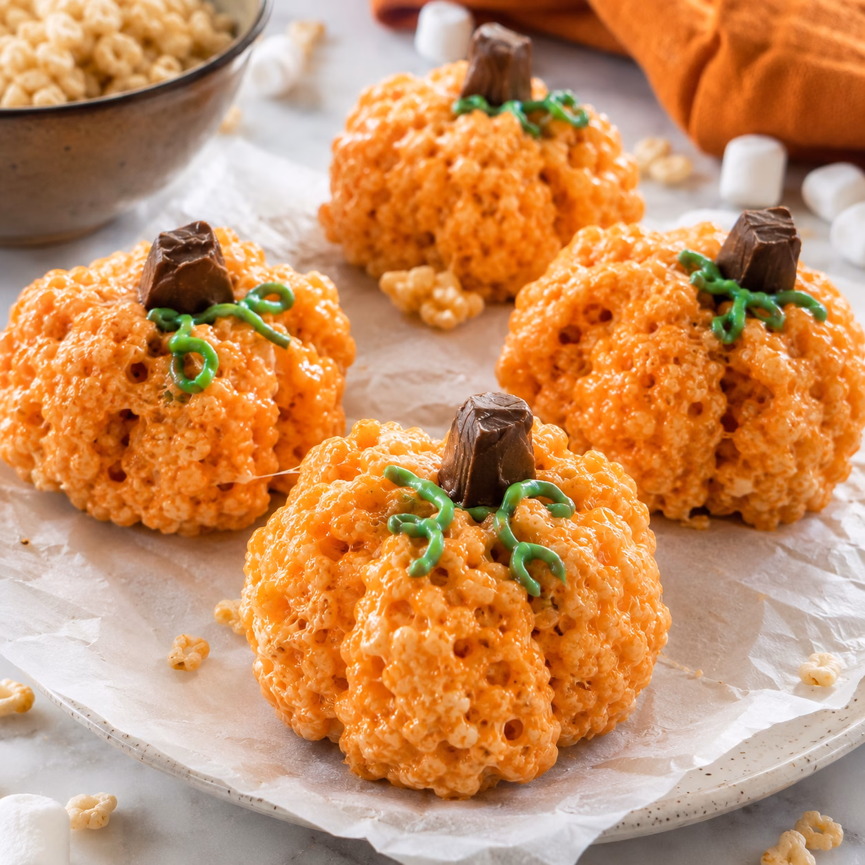 Rice Krispies Treat Pumpkins