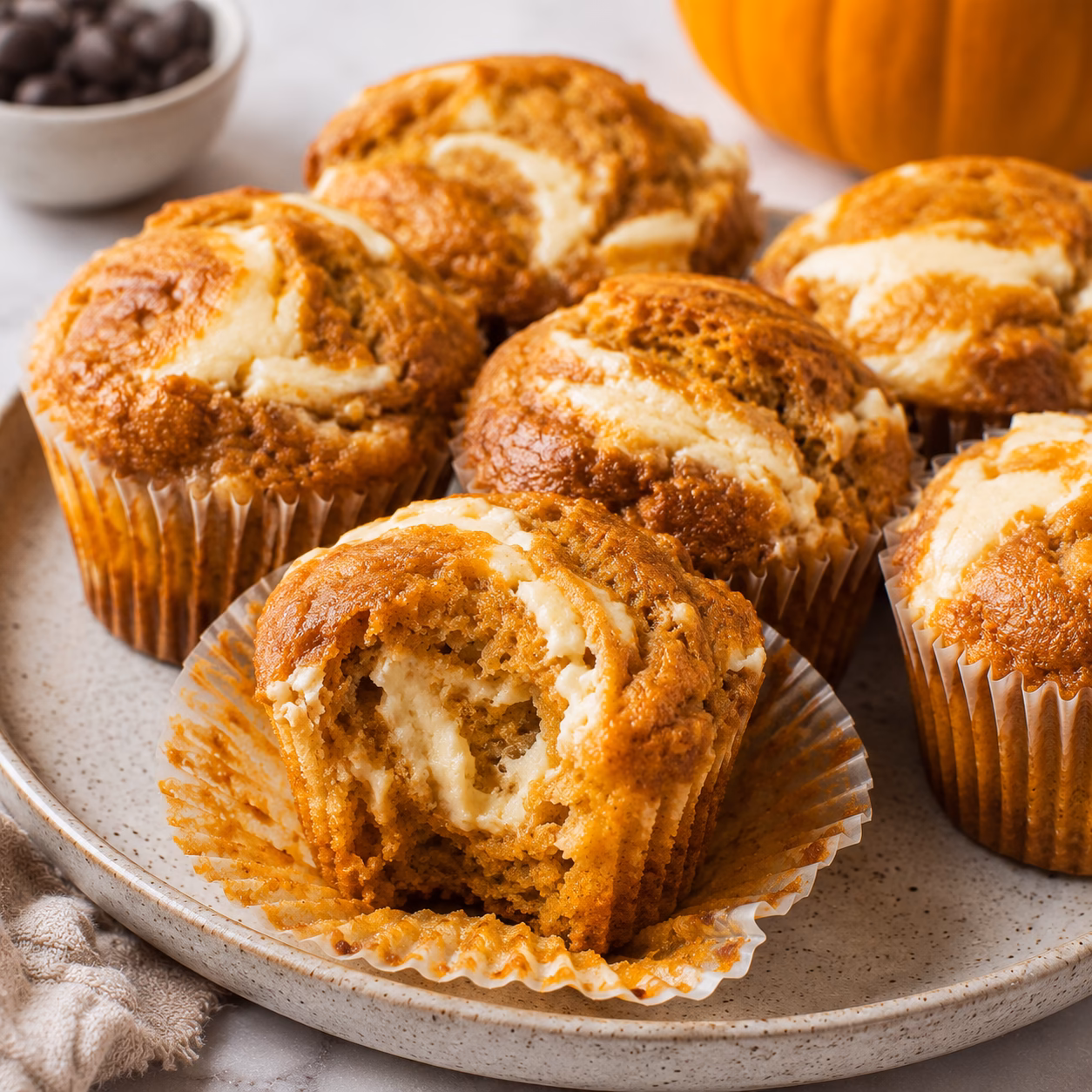 Pumpkin Cheesecake Muffins