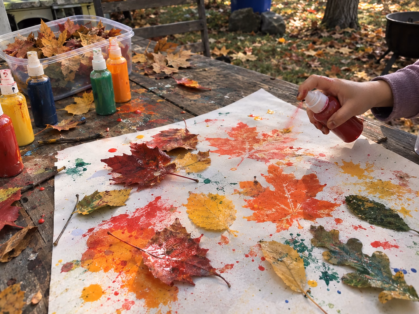 leaf spray painting,Fall leaf spray painting