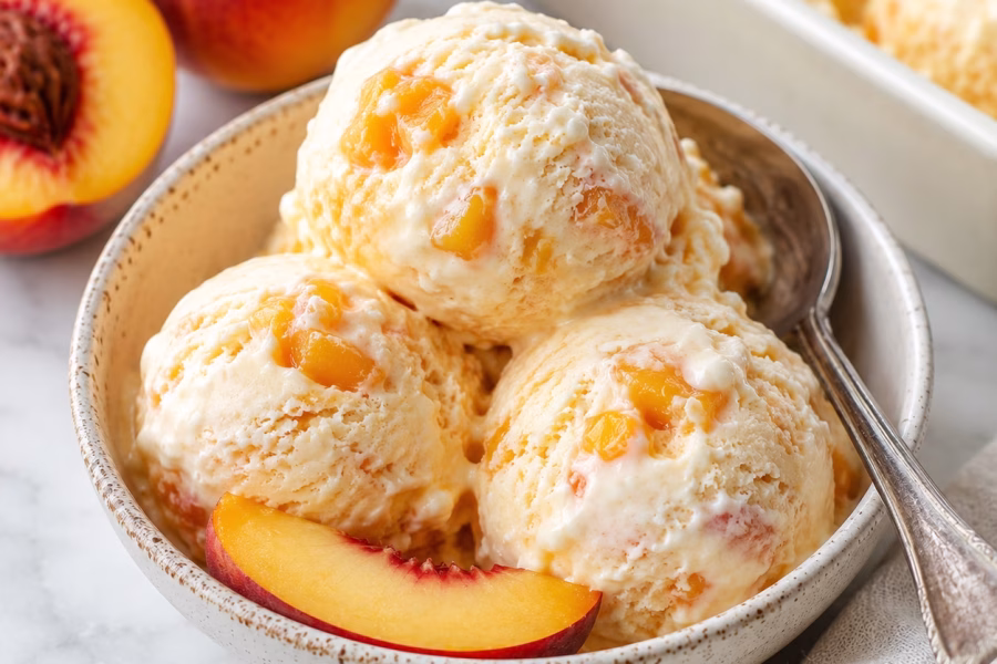 Creamy Peach Ice Cream