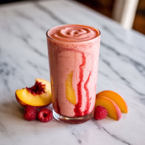 Peach Raspberry Yogurt Smoothie Recipe