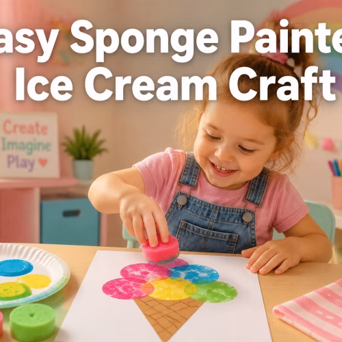 Sponge paint ice cream craft