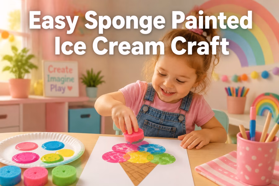 Sponge paint ice cream craft